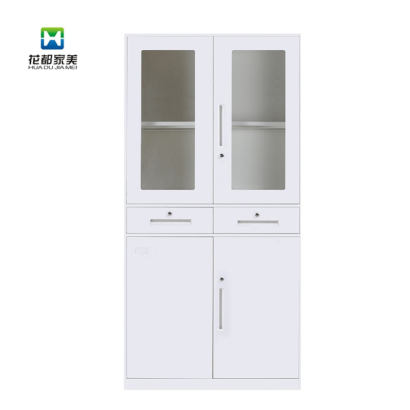 白色抠手薄边中二屉文件柜 jmbx-02w